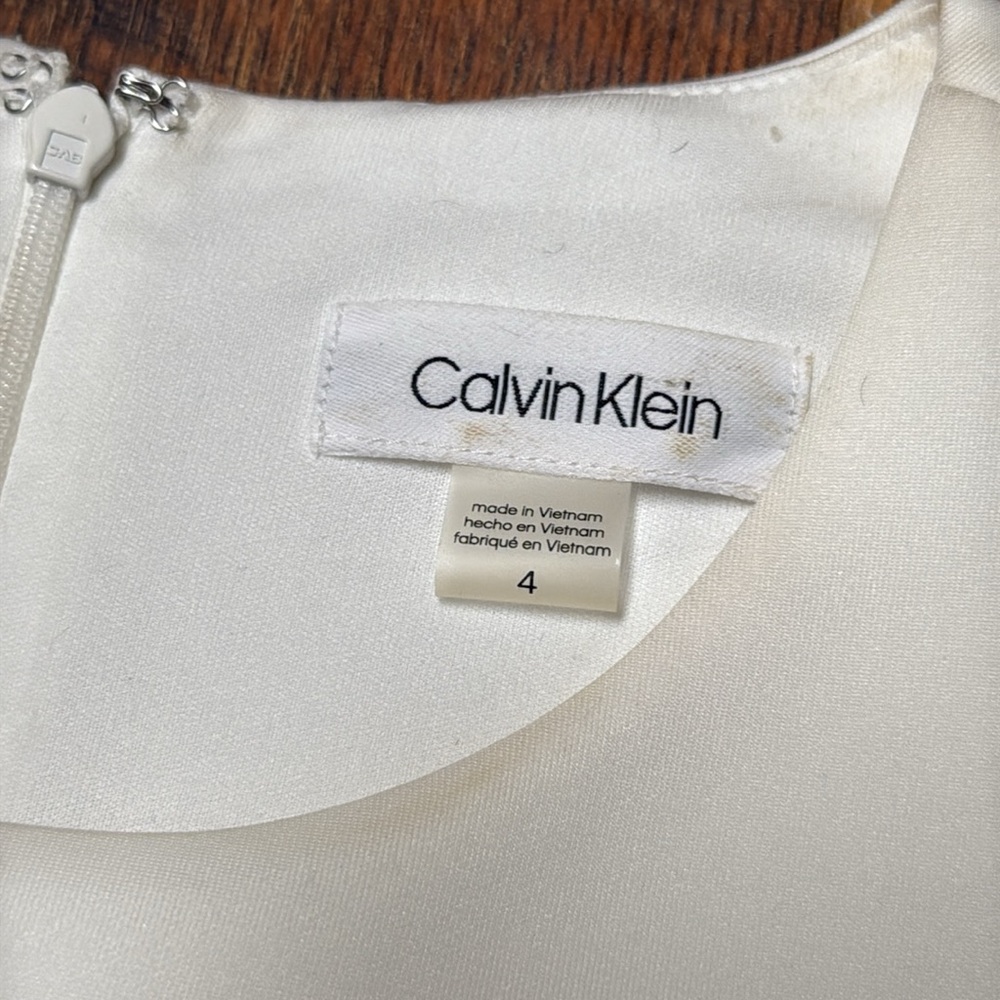 Calvin Klein White, Orange, and Pink Midi Dress - Picture 4 of 4